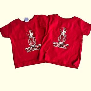 2 Washington Nationals Baby T-Shirts 6 Months Red MLB DC Baseball Twins